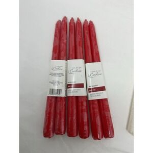 10" Dark Red Drip Resistant Unscented Taper Candles